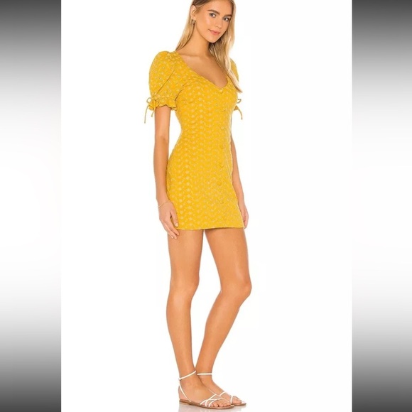 Tularosa Penny Dress Golden Yellow Floral Boho Revolve small $148 - Picture 2 of 6